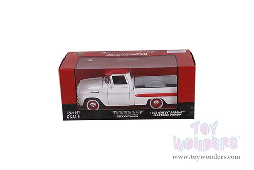Showcasts® Collectibles - Chevrolet® Apache Fleetside Pickup Truck (1958, 1/24 scale diecast model car, White/Red) 71311AC/CM MAP: $22.99