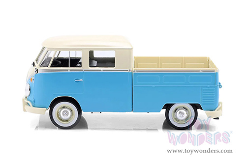 Showcasts® Collectibles - Volkswagen Type 2 (T1) Double Cab Pickup (1/24 scale diecast model car, Blue/Cream) 71343BU MAP: $22.99