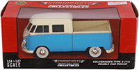 Showcasts® Collectibles - Volkswagen Type 2 (T1) Double Cab Pickup (1/24 scale diecast model car, Blue/Cream) 71343BU MAP: $22.99; 