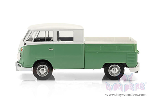 Showcasts® Collectibles - Volkswagen Type 2 (T1) Double Cab Pickup (1/24 scale diecast model car, Green/White) 71343GN MAP: $22.99