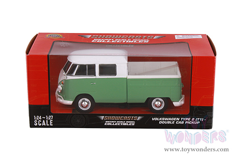 Showcasts® Collectibles - Volkswagen Type 2 (T1) Double Cab Pickup (1/24 scale diecast model car, Green/White) 71343GN MAP: $22.99