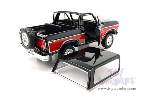 Showcasts® Collectibles - Ford Bronco Ranger XLT with Spare Tire (1978, 1/24 scale diecast model car, Black/Red) 71371WRK MAP: $22.99