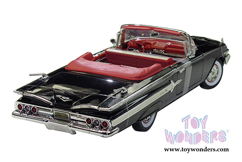 Motormax Timeless Classics - Chevy Impala Convertible (1960, 1/18 scale diecast model car, Black) 73110TC/BK
