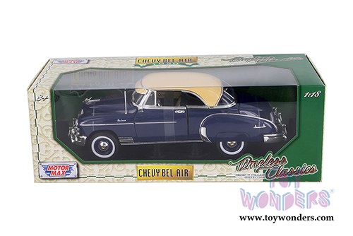 Motormax Timeless Classics -  Chevy Bel Air&reg; Hardtop (1950, 1/18 scale diecast model car, Blue) 73111TC/BU