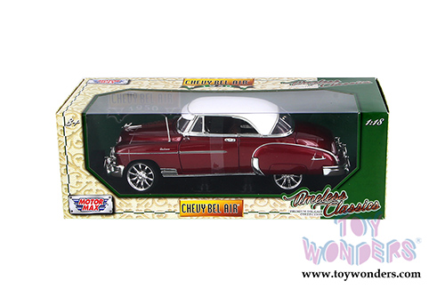 Motormax Timeless Classics -  Chevy Bel Air Hard Top (1950, 1/18 scale diecast model car, Red) 73111TC/R
