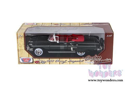 Motormax Timeless Classics - Chevy Impala Convertible (1958, 1/18 scale diecast model car, Black) 73112TC/BK