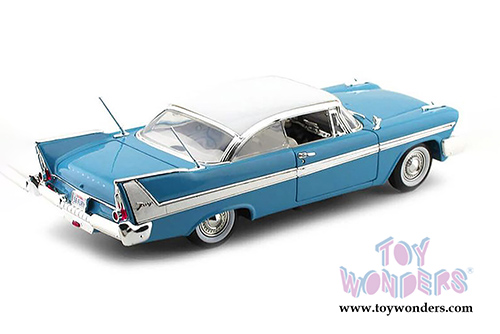 Motormax Timeless Legends - Plymouth Fury Hard Top (1958, 1/18 scale diecast model car, Light Blue) 73115AC/BU