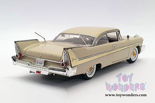 Motormax Timeless Legends - Plymouth Fury Hard Top (1958, 1/18 scale diecast model car, Yellow) 73115AC/YL