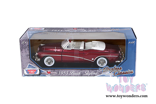 Motormax Timeless Classics - Buick Skylark Convertible (1953, 1/18 scale diecast model car, Red) 73129TC/R