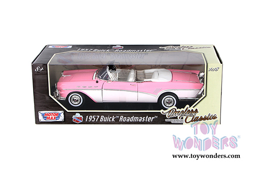 Motormax Timeless Classics - Buick Roadmaster Convertible (1957, 1/18 scale diecast model car, Pink) 73152TC/PK
