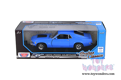 Motormax Timeless Classics - Ford Mustang Boss 429 Hardtop (1970, 1/18 scale diecast model car, Blue) 73154TC/BU