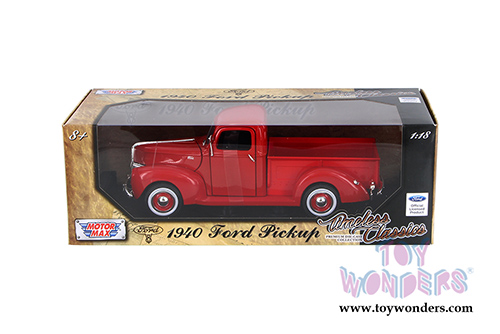 Motormax Timeless Classics -  Ford Pickup (1940, 1/18 scale diecast model car, Red) 73170TC/R