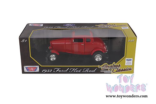 Motormax Timeless Classics - Ford  Five-Window Coupe Hot Rod (1932, 1/18 scale diecast model car, Red) 73171TC/R