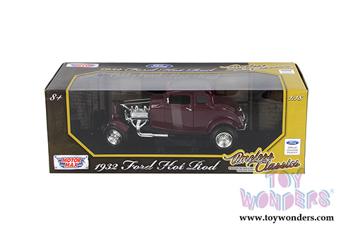 Motormax Timeless Classics -  Ford Hot Rod Hard Top (1932, 1/18 scale diecast model car, Purple) 73172TC/PR