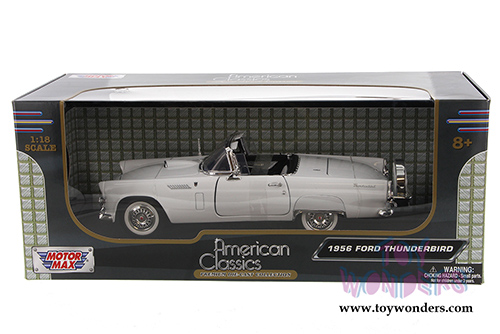 Motormax Premium American - Ford Thunderbird Convertible (1956, 1/18 scale diecast model car, White) 73173AC/W