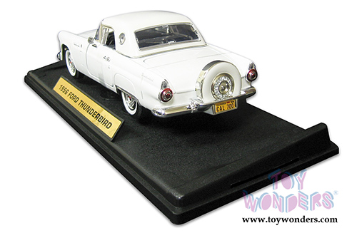 Motormax Timeless Classics - Ford Thunderbird Convertible w/ Removable Bonnet (1956, 1/18 scale diecast model car, White) 73176TC/W