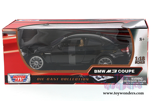 Motormax - BMW M3 Coupe Hard Top (1/18 scale diecast model car, Matte Black) 73182BK/4