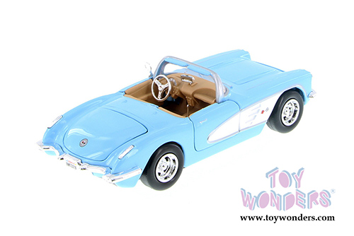 Showcasts Collectibles - Chevy Corvette Convertible (1959, 1/24 scale diecast model car, Light Blue) 73216AC/BU