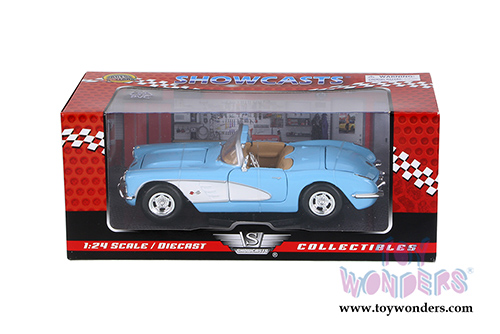 Showcasts Collectibles - Chevy Corvette Convertible (1959, 1/24 scale diecast model car, Light Blue) 73216AC/BU