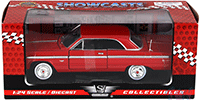Show product details for Kinsmart - Chevrolet Bel Air Police & Fire Chief (1957, 1/40 scale diecast model car, Black/ Red) 5323/5D