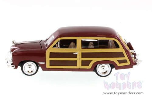 Motormax Premium American - Ford  Woody Wagon (1949, 1/24 scale diecast model car, Brown) 73260AC/BN