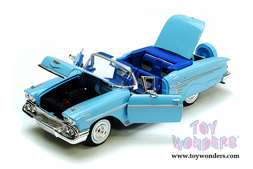 Showcasts Collectibles - Chevrolet Impala Convertible (1958, 1/24 scale diecast model car, Blue) 73267AC/BU