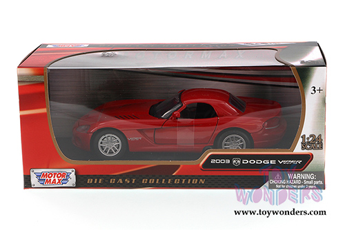 Motormax - Dodge Viper SRT/10 Hardtop (2003, 1/24 scale diecast model car, Red) 73290R/6