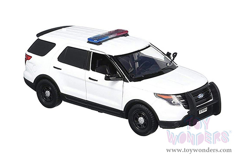 Motormax - Ford PI Utility Interceptor Police Car Plain (2015, 1/18 scale diecast model car, White) 73541