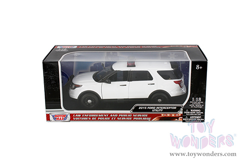 Motormax - Ford PI Utility Interceptor Police Car Plain (2015, 1/18 scale diecast model car, White) 73541