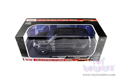 Motormax - Ford PI Utility Interceptor Police Car Plain (2015, 1/18 scale diecast model car, Black) 73543