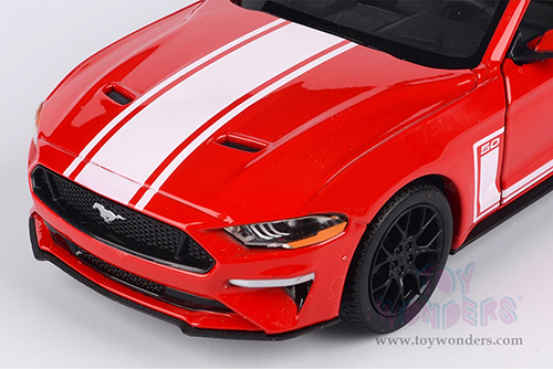 Motormax GT Racing - Ford Mustang GT Hardtop (2018, 1/24 scale diecast model car, Red/White) 73787R