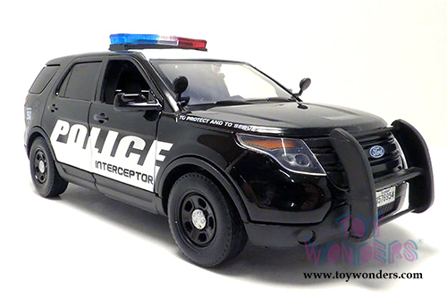 Motormax - Ford Police Interceptor Utility w/ Lights & Sounds (2015, 1/18 scale diecast model car, Black) 73994