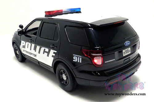 Motormax - Ford Police Interceptor Utility w/ Lights & Sounds (2015, 1/18 scale diecast model car, Black) 73994