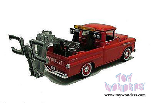 Motormax Premium American - Chevy&reg; Apache Fleetside Pickup Tow Truck (1958, 1/24 scale diecast model car, Red) 75343AC