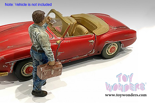 American Diorama Figurine - Auto Mechanic - Chainsmoker Larry (1/24 scale, Green/Blue) 76361