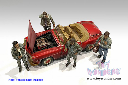 American Diorama Figurine - Auto Mechanic - Chainsmoker Larry (1/24 scale, Green/Blue) 76361