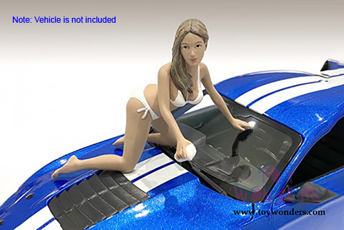 American Diorama Figurine - Bikini Car Wash Girl - Jenny (1/24 scale, White) 76363