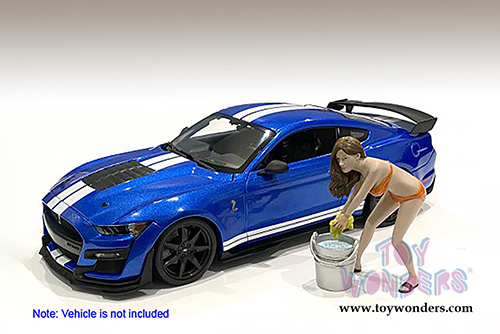 American Diorama Figurine - Bikini Car Wash Girl - Cindy (1/18 scale, Orange) 76264