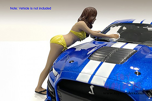 American Diorama Figurine - Bikini Car Wash Girl - Stephanie (1/18 scale, Yellow) 76266