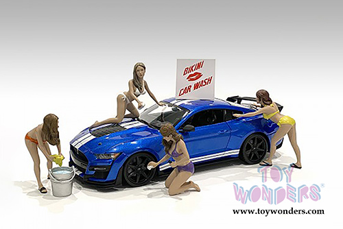 American Diorama Figurine - Bikini Car Wash Girl - Stephanie (1/18 scale, Yellow) 76266