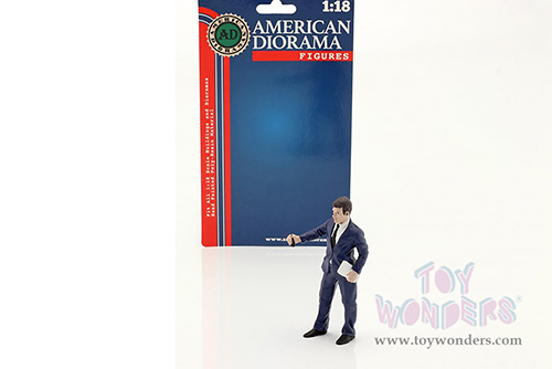 American Diorama Figurine - The Dealership - Male Salesperson (1/18  scale, Blue) 76307