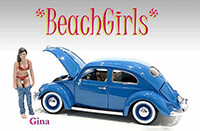 American Diorama Figurine - Beach Girls - Gina (1/18 scale, Red/Blue) 76314