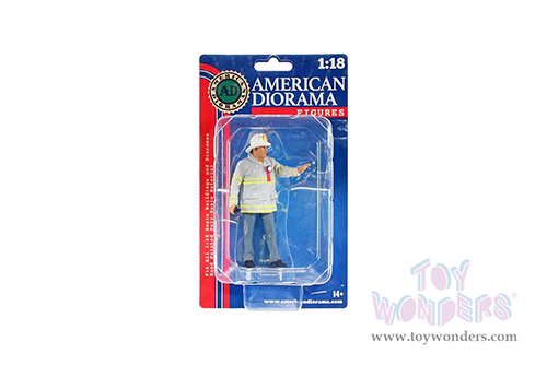 American Diorama Figurine - Firefighters | Fire Captain (1/18 scale, Light Gray/Blue) 76318