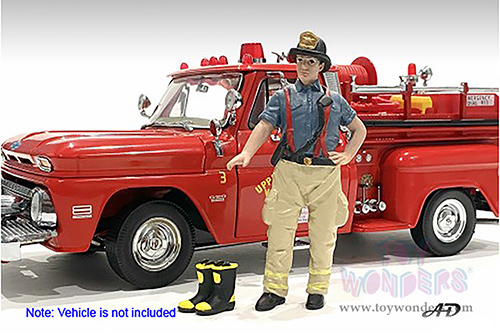 American Diorama Figurine - Firefighters | Getting Ready (1/18 scale, Gray/Beige) 76319