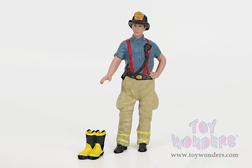 American Diorama Figurine - Firefighters | Getting Ready (1/18 scale, Gray/Beige) 76319