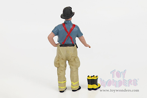 American Diorama Figurine - Firefighters | Getting Ready (1/18 scale, Gray/Beige) 76319