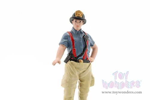 American Diorama Figurine - Firefighters | Getting Ready (1/18 scale, Gray/Beige) 76319