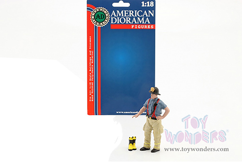 American Diorama Figurine - Firefighters | Getting Ready (1/18 scale, Gray/Beige) 76319