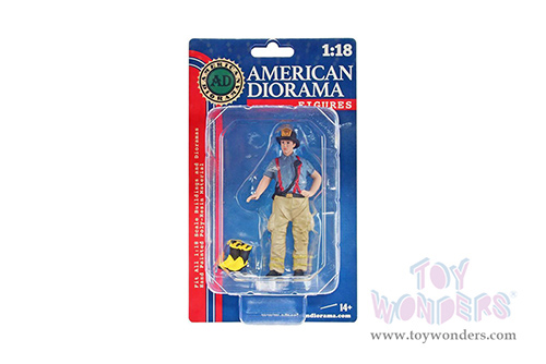 American Diorama Figurine - Firefighters | Getting Ready (1/18 scale, Gray/Beige) 76319