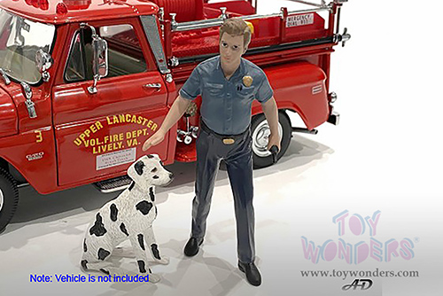 American Diorama Figurine - Firefighters | Fire Dog Training (1/18 scale, Light Blue/Blue) 76320